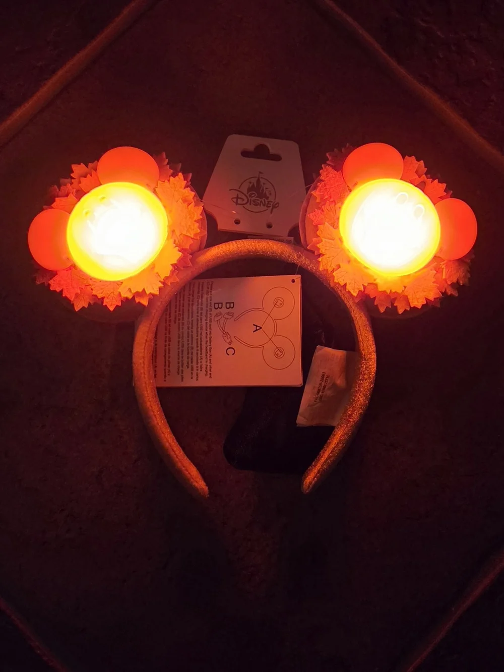 Mickey Mouse Light-Up Jack-o'-Lantern Wreath Ear Headband